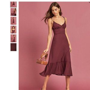 Reformation Embry Dress Plum